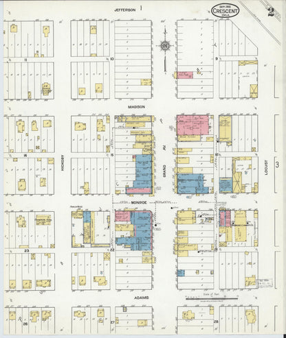 Sanborn Fire Insurance Map from Crescent, Logan County, Oklahoma (1918), Sheet #0002 - Complete Map Set gallery image, historic Sanborn map, vintage wall art, Oklahoma Oklahoma