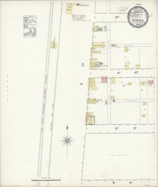 Sanborn Fire Insurance Map from Perris, Riverside County, California. (1890) – Historic Sanborn Fire Insurance Map Print