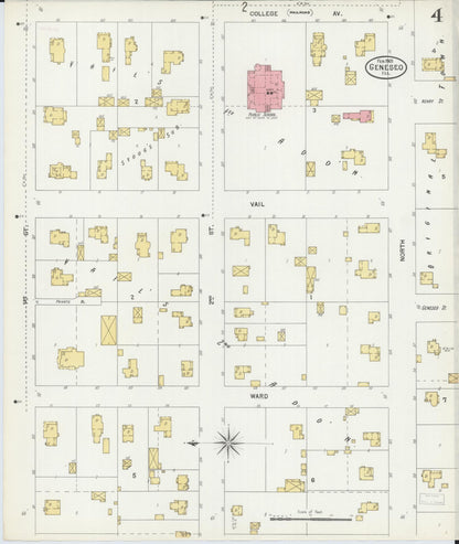 Sanborn Fire Insurance Map from Geneseo, Henry County, Illinois (1901), Sheet #0004 - Complete Map Set gallery image, historic Sanborn map, vintage wall art, Illinois Illinois