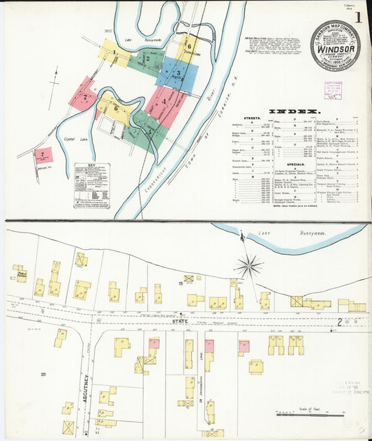 Sanborn Fire Insurance Map from Windsor, Windsor County, Vermont (1906), Sheet #0001 - Complete Map Set gallery image, historic Sanborn map, vintage wall art, Vermont Vermont