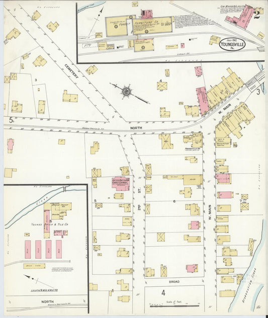 Sanborn Fire Insurance Map from Youngsville, Warren County, Pennsylvania (1912), Sheet #0002 - Historic Sanborn Fire Insurance Map Print, vintage old map wall art, antique decor, genealogy gift, Pennsylvania Pennsylvania map