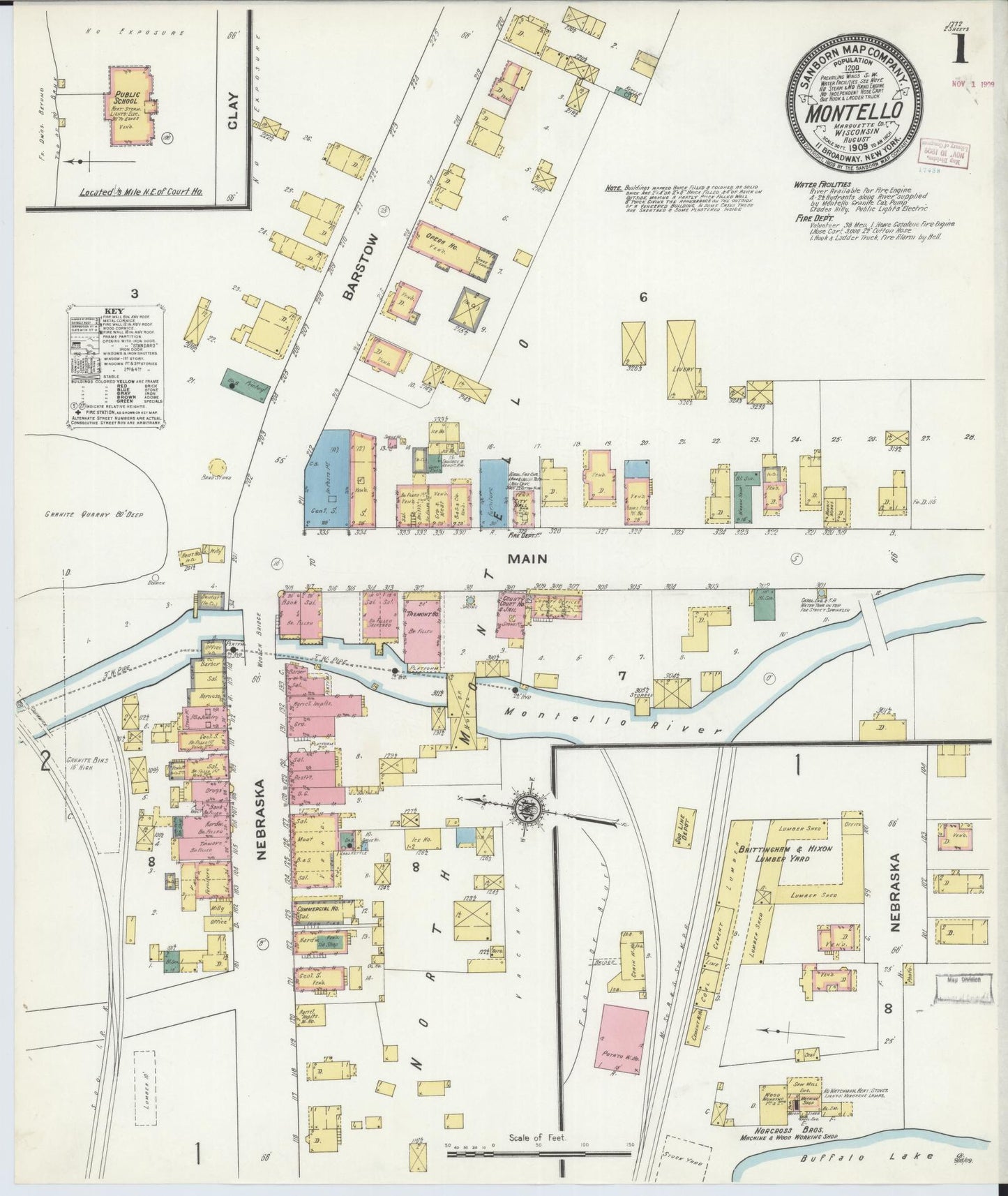 Montello, Marquette County, Wisconsin (1909) – Sanborn Fire Insurance Map – Map View