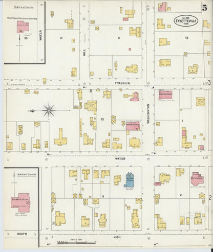 Sanborn Fire Insurance Map from Fayetteville, Lincoln County, Tennessee (1902), Sheet #0005 - Complete Map Set gallery image, historic Sanborn map, vintage wall art, Tennessee Tennessee