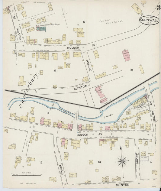 Sanborn Fire Insurance Map from Cornwall, Orange County, New York (1887), Sheet #0003 - Historic Sanborn Fire Insurance Map Print, vintage old map wall art, antique decor, genealogy gift, New York New York map