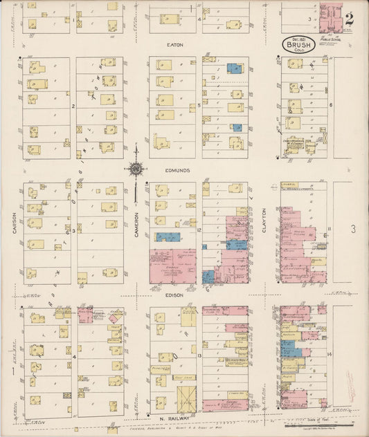 Sanborn Fire Insurance Map from Brush, Morgan County, Colorado (1921), Sheet #0002 - Historic Sanborn Fire Insurance Map Print, vintage old map wall art, antique decor, genealogy gift, Colorado Colorado map