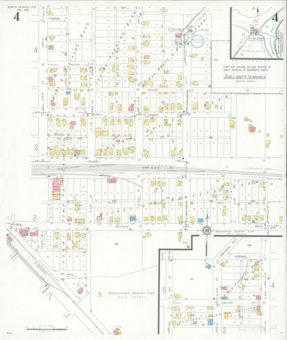 Sanborn Fire Insurance Map from North Vernon, Jennings County, Indiana (1937), Sheet #0004 - Complete Map Set gallery image, historic Sanborn map, vintage wall art, Indiana Indiana