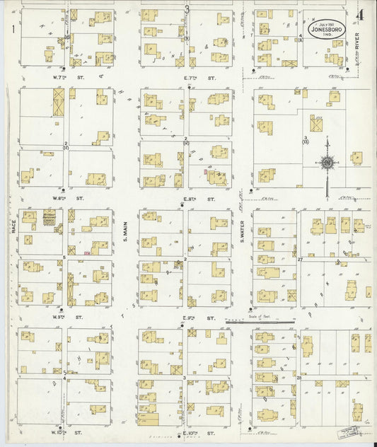 Sanborn Fire Insurance Map from Jonesboro, Grant County, Indiana (1911), Sheet #0004 - Historic Sanborn Fire Insurance Map Print, vintage old map wall art, antique decor, genealogy gift, Indiana Indiana map