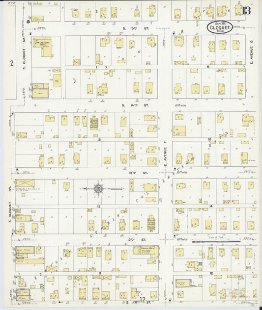 Sanborn Fire Insurance Map from Cloquet, Carlton County, Minnesota (1911), Sheet #0013 - Historic Sanborn Fire Insurance Map Print, vintage old map wall art, antique decor, genealogy gift, Minnesota Minnesota map