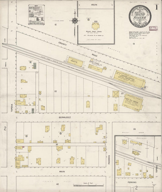 Sanborn Fire Insurance Map from Rivera, Los Angeles County, California (1910), Sheet #0001 - Complete Map Set gallery image, historic Sanborn map, vintage wall art, California California