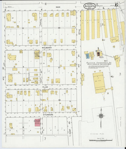 Sanborn Fire Insurance Map from Augusta, Woodruff County, Arkansas (1919), Sheet #0006 - Complete Map Set gallery image, historic Sanborn map, vintage wall art, Arkansas Arkansas