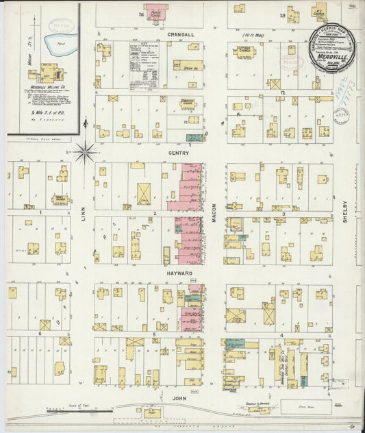 Sanborn Fire Insurance Map from Meadville, Linn County, Missouri (1898), Sheet #0001 - Historic Sanborn Fire Insurance Map Print, vintage old map wall art, antique decor, genealogy gift, Missouri Missouri map