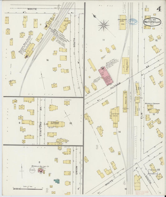 Sanborn Fire Insurance Map from Waterville, Oneida County, New York (1894), Sheet #0004 - Historic Sanborn Fire Insurance Map Print, vintage old map wall art, antique decor, genealogy gift, New York New York map