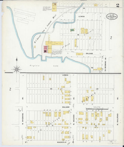 Sanborn Fire Insurance Map from Virginia, Saint Louis County, Minnesota (1908), Sheet #0002 - Complete Map Set gallery image, historic Sanborn map, vintage wall art, Minnesota Minnesota