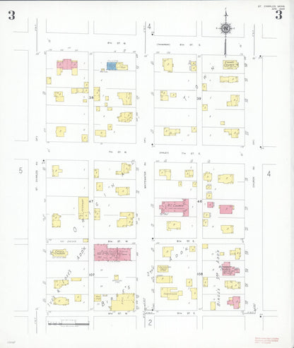 Sanborn Fire Insurance Map from Saint Charles, Winona County, Minnesota (1949), Sheet #0003 - Complete Map Set gallery image, historic Sanborn map, vintage wall art, Minnesota Minnesota