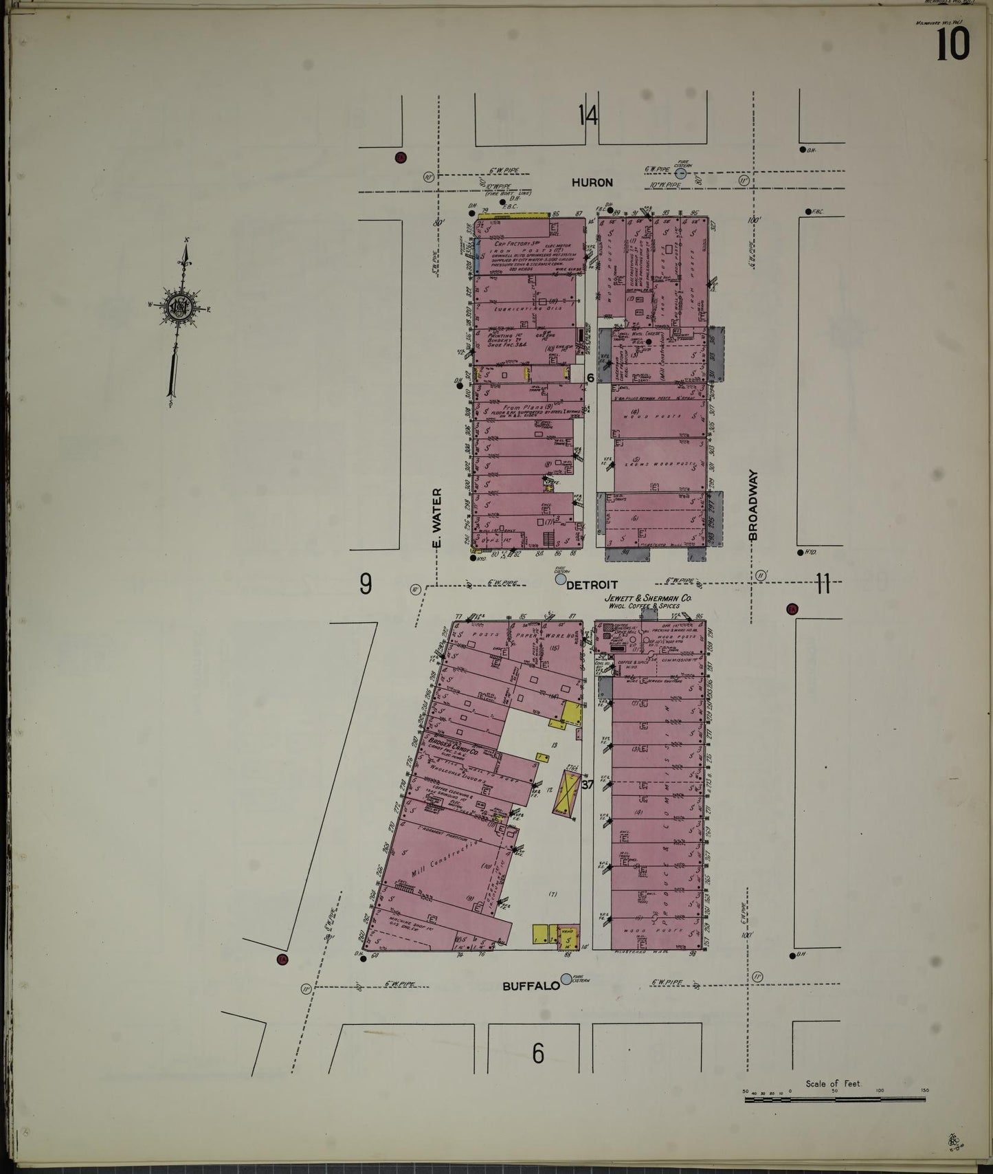 Sanborn Fire Insurance Map from Milwaukee, Milwaukee County, Wisconsin (1910), Sheet #0010 - Complete Map Set gallery image, historic Sanborn map, vintage wall art, Wisconsin Wisconsin