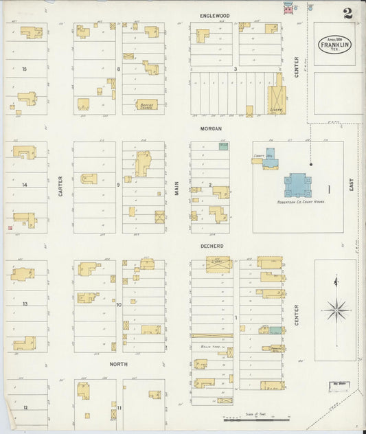 Sanborn Fire Insurance Map from Franklin, Robertson County, Texas (1899), Sheet #0002 - Historic Sanborn Fire Insurance Map Print, vintage old map wall art, antique decor, genealogy gift, Texas Texas map