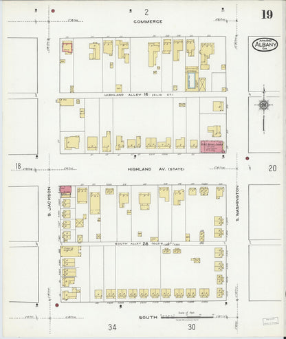 Sanborn Fire Insurance Map from Albany, Dougherty County, Georgia (1920), Sheet #0019 - Complete Map Set gallery image, historic Sanborn map, vintage wall art, Georgia Georgia