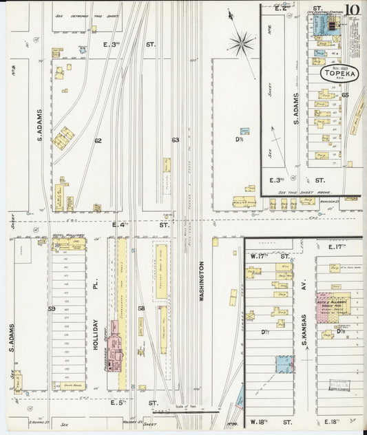 Sanborn Fire Insurance Map from Topeka, Shawnee County, Kansas (1889), Sheet #0011 - Historic Sanborn Fire Insurance Map Print, vintage old map wall art, antique decor, genealogy gift, Kansas Kansas map