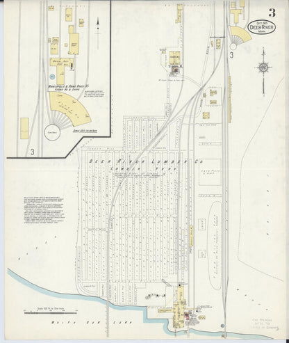 Sanborn Fire Insurance Map from Deer River, Itasca County, Minnesota (1913), Sheet #0003 - Historic Sanborn Fire Insurance Map Print, vintage old map wall art, antique decor, genealogy gift, Minnesota Minnesota map
