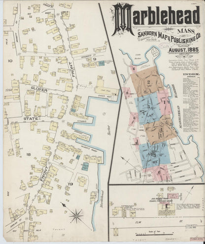 Sanborn Fire Insurance Map from Marblehead, Essex County, Massachusetts (1885), Sheet #0001 - Complete Map Set gallery image, historic Sanborn map, vintage wall art, Massachusetts Massachusetts