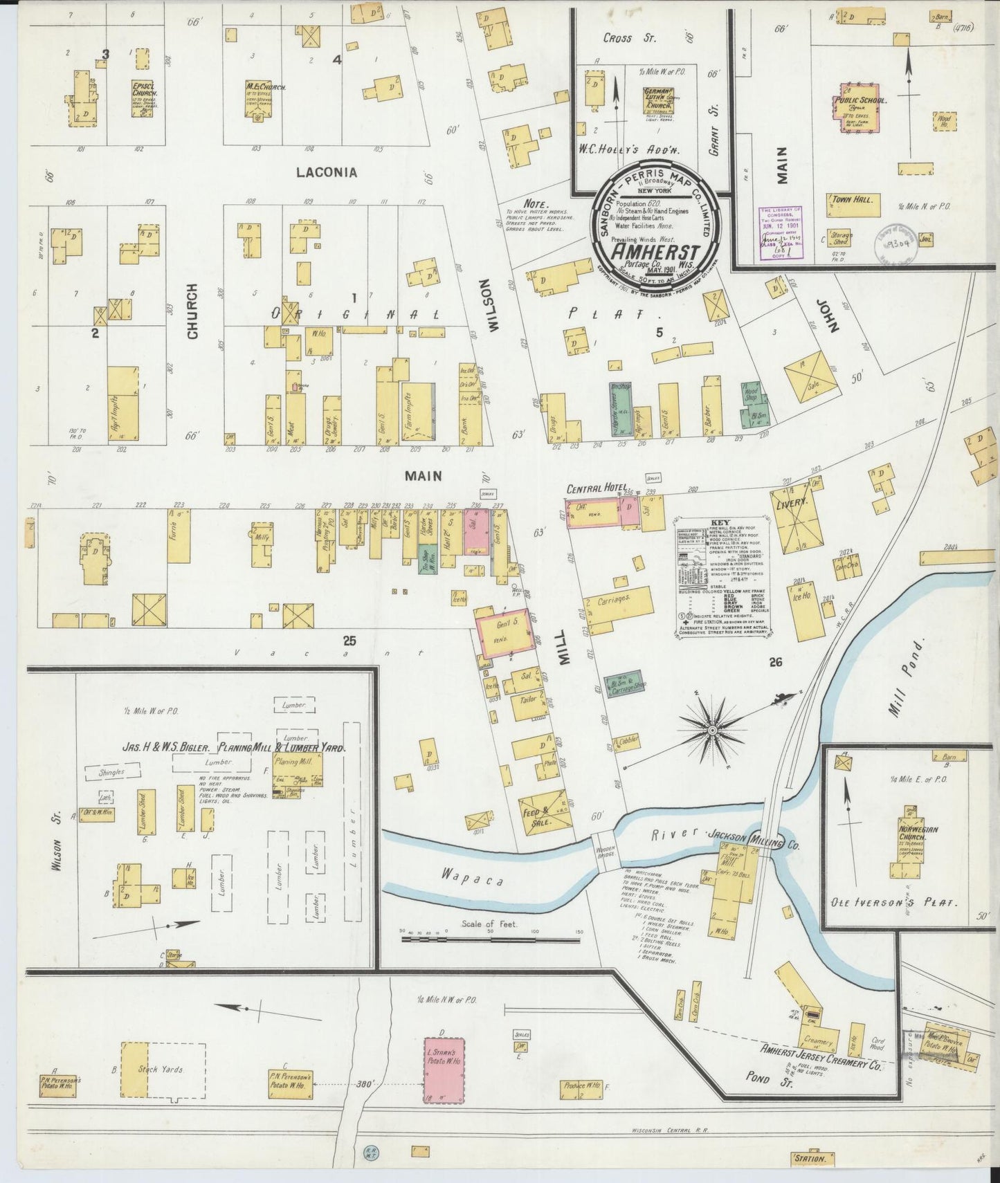 Amherst, Portage County, Wisconsin (1901) – Sanborn Fire Insurance Map – Map View