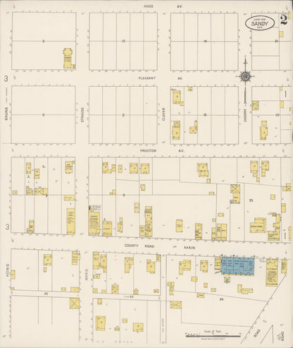 Sanborn Fire Insurance Map from Sandy, Clackamas County, Oregon (1922), Sheet #0002 - Complete Map Set gallery image, historic Sanborn map, vintage wall art, Oregon Oregon