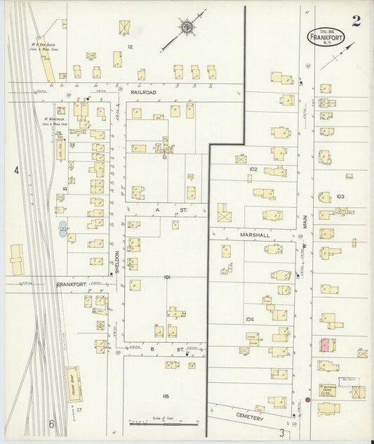 Sanborn Fire Insurance Map from Frankfort, Herkimer County, New York (1914), Sheet #0002 - Historic Sanborn Fire Insurance Map Print, vintage old map wall art, antique decor, genealogy gift, New York New York map