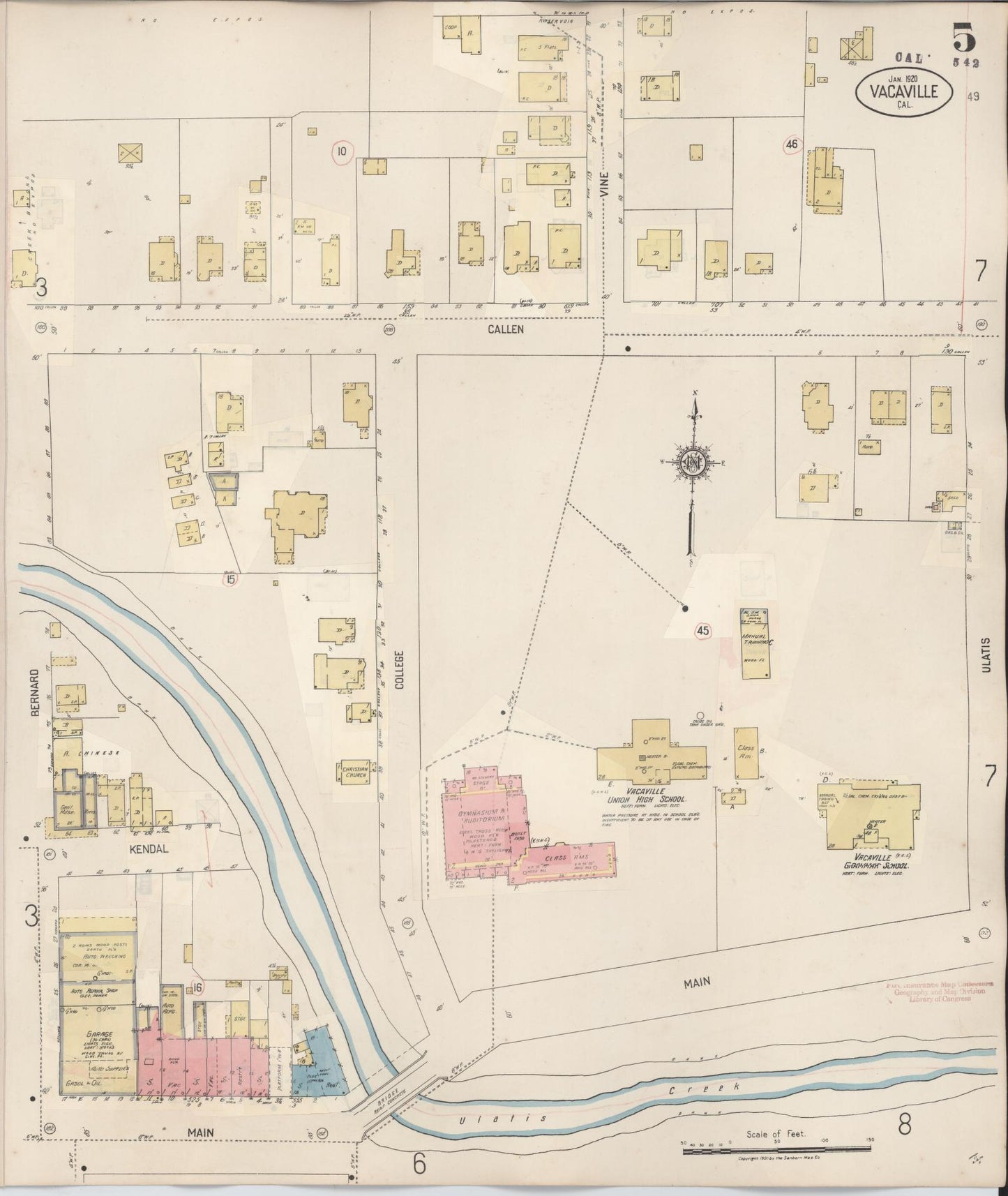 Sanborn Fire Insurance Map from Vacaville, Solano County, California (1941), Sheet #0005 - Complete Map Set gallery image, historic Sanborn map, vintage wall art, California California
