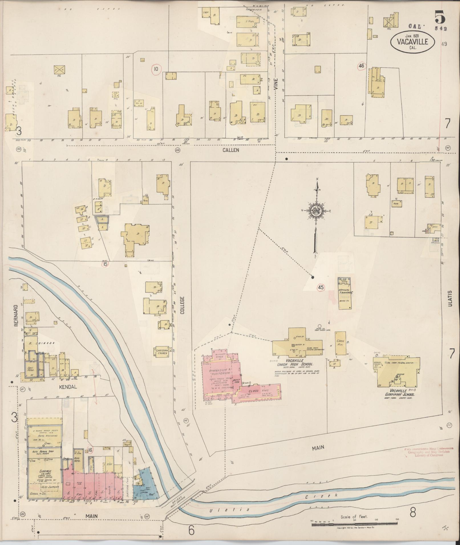 Sanborn Fire Insurance Map from Vacaville, Solano County, California (1941), Sheet #0005 - Complete Map Set gallery image, historic Sanborn map, vintage wall art, California California