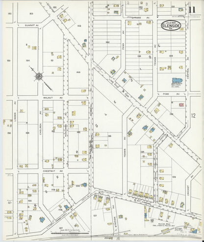 Sanborn Fire Insurance Map from Glenside, Montgomery County, Pennsylvania (1920), Sheet #0011 - Complete Map Set gallery image, historic Sanborn map, vintage wall art, Pennsylvania Pennsylvania
