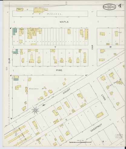 Sanborn Fire Insurance Map from Kalkaska, Kalkaska County, Michigan (1894), Sheet #0004 - Historic Sanborn Fire Insurance Map Print, vintage old map wall art, antique decor, genealogy gift, Michigan Michigan map