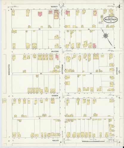 Sanborn Fire Insurance Map from Mount Union, Huntingdon County, Pennsylvania (1911), Sheet #0004 - Complete Map Set gallery image, historic Sanborn map, vintage wall art, Pennsylvania Pennsylvania