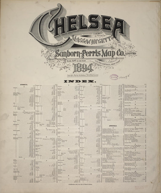 Sanborn Fire Insurance Map from Chelsea, Suffolk County, Massachusetts. (1894) – Historic Sanborn Fire Insurance Map Print