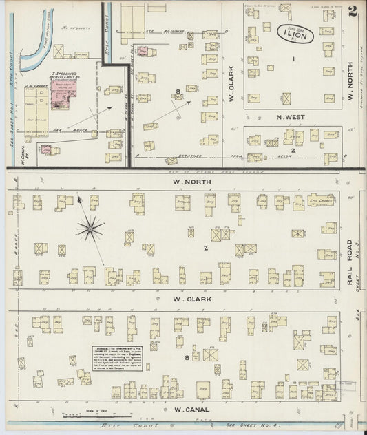 Sanborn Fire Insurance Map from Ilion, Herkimer County, New York (1884), Sheet #0002 - Complete Map Set gallery image, historic Sanborn map, vintage wall art, New York New York