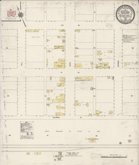 Sanborn Fire Insurance Map from Hedgesville, Wheatland County, Montana. (1914) – Historic Sanborn Fire Insurance Map Print