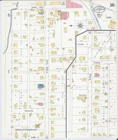 Sanborn Fire Insurance Map from Flat River, Saint Francois County, Missouri (1908), Sheet #0016 - Complete Map Set gallery image, historic Sanborn map, vintage wall art, Missouri Missouri