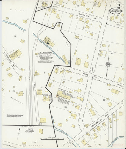 Sanborn Fire Insurance Map from Stanford, Lincoln County, Kentucky (1914), Sheet #0002 - Complete Map Set gallery image, historic Sanborn map, vintage wall art, Kentucky Kentucky