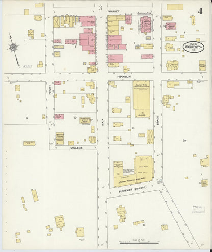 Sanborn Fire Insurance Map from Warrenton, Warren County, North Carolina (1912), Sheet #0004 - Complete Map Set gallery image, historic Sanborn map, vintage wall art, North Carolina North Carolina