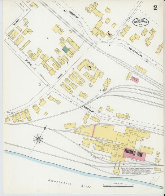 Sanborn Fire Insurance Map from Groveton, Coos County, New Hampshire (1905), Sheet #0002 - Historic Sanborn Fire Insurance Map Print, vintage old map wall art, antique decor, genealogy gift, New Hampshire New Hampshire map