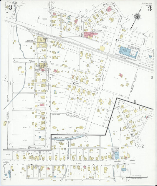 Sanborn Fire Insurance Map from Leesburg, Highland County, Ohio (1948), Sheet #0003 - Historic Sanborn Fire Insurance Map Print, vintage old map wall art, antique decor, genealogy gift, Ohio Ohio map