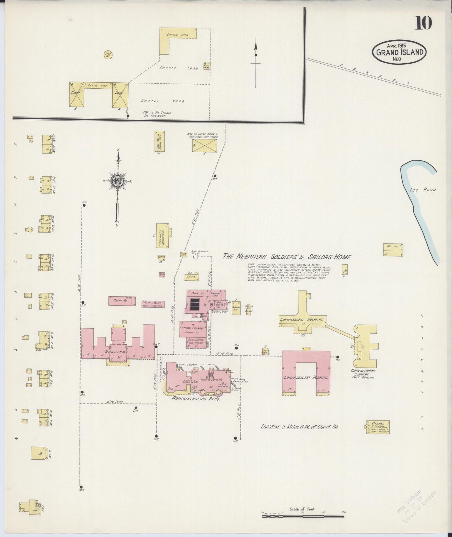 Sanborn Fire Insurance Map from Grand Island, Hall County, Nebraska (1915), Sheet #0010 - Historic Sanborn Fire Insurance Map Print, vintage old map wall art, antique decor, genealogy gift, Nebraska Nebraska map