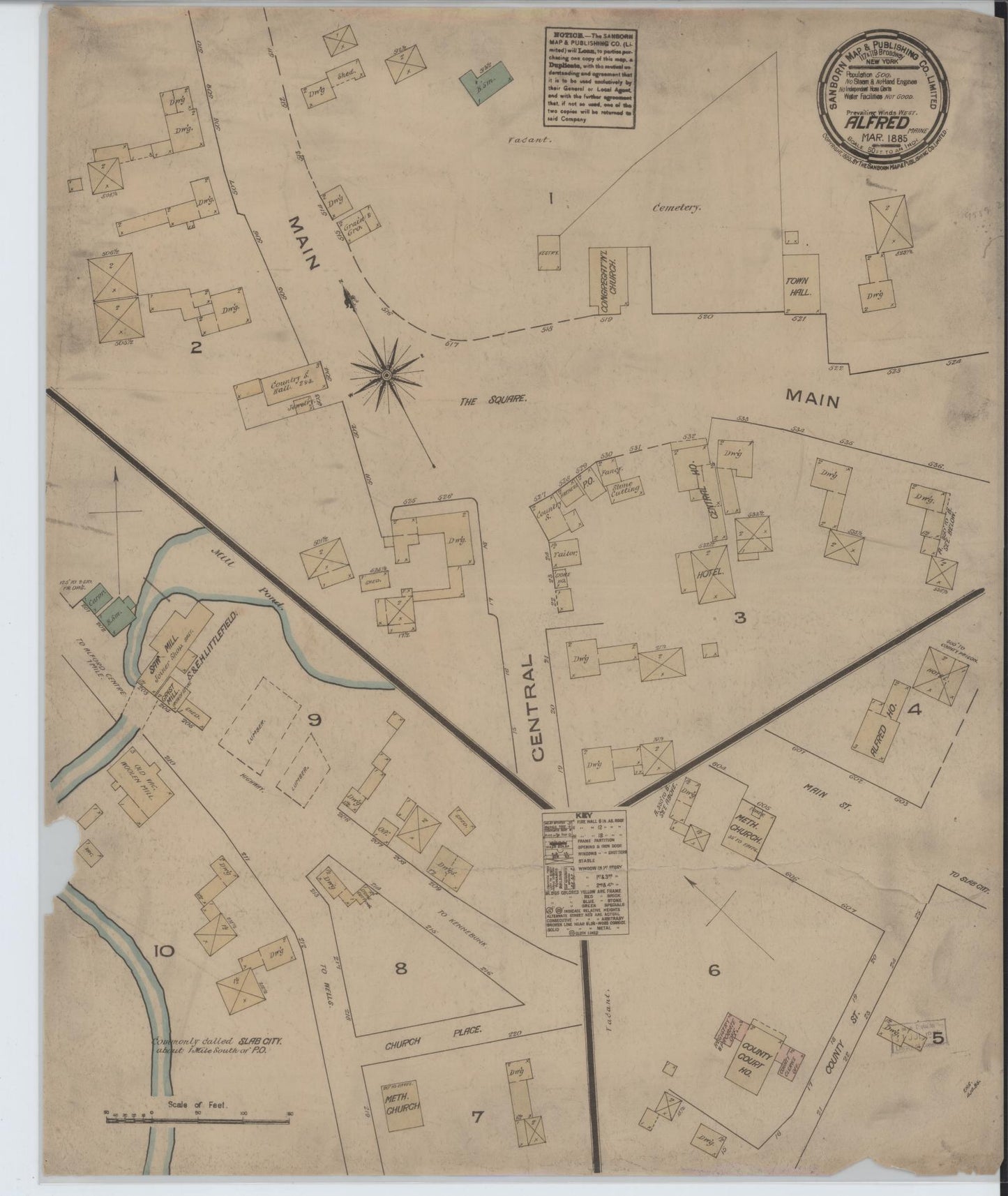 Sanborn Fire Insurance Map from Alfred, York County, Maine. (1895) – Historic Sanborn Fire Insurance Map Print