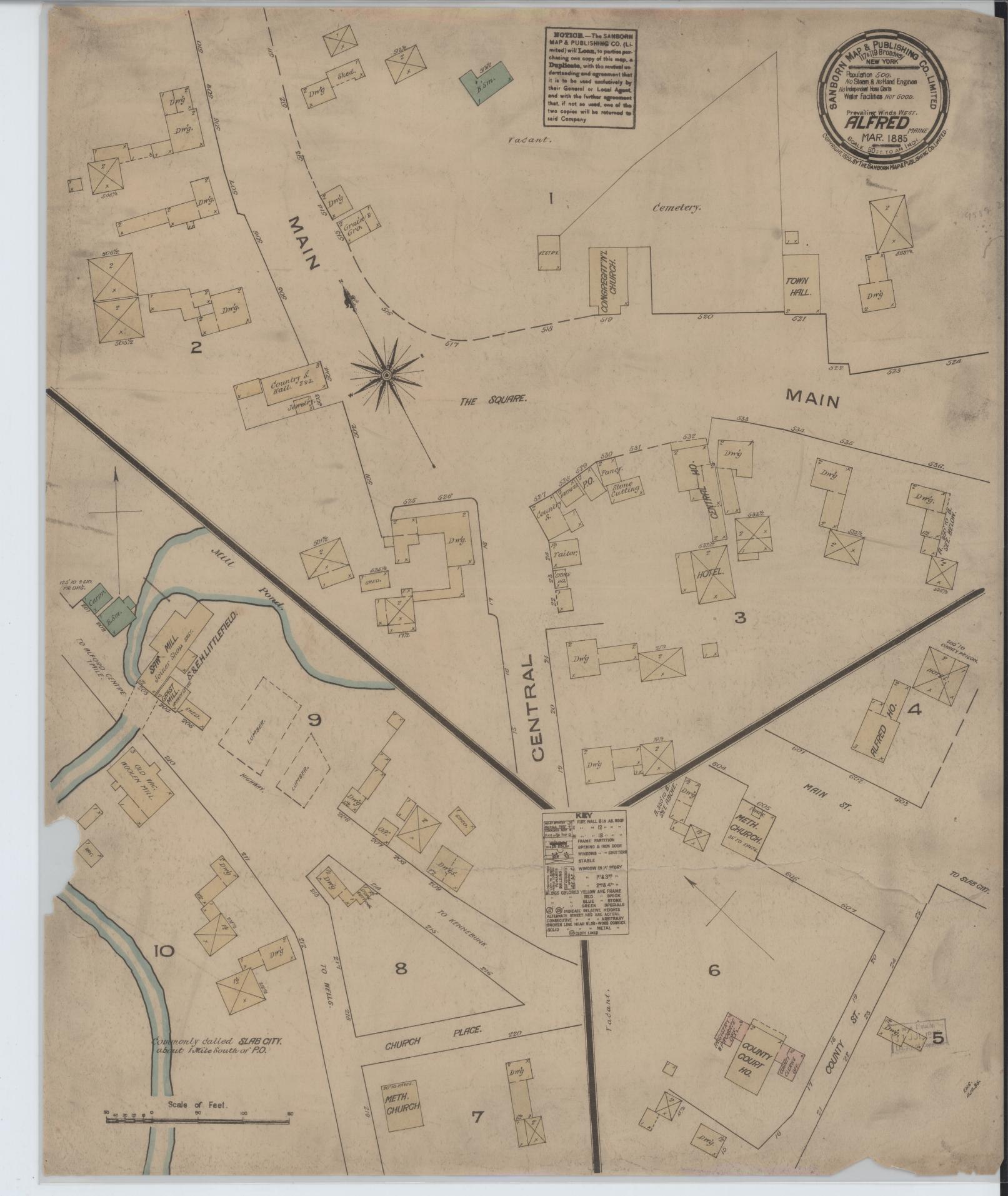 Sanborn Fire Insurance Map from Alfred, York County, Maine. (1895) – Historic Sanborn Fire Insurance Map Print