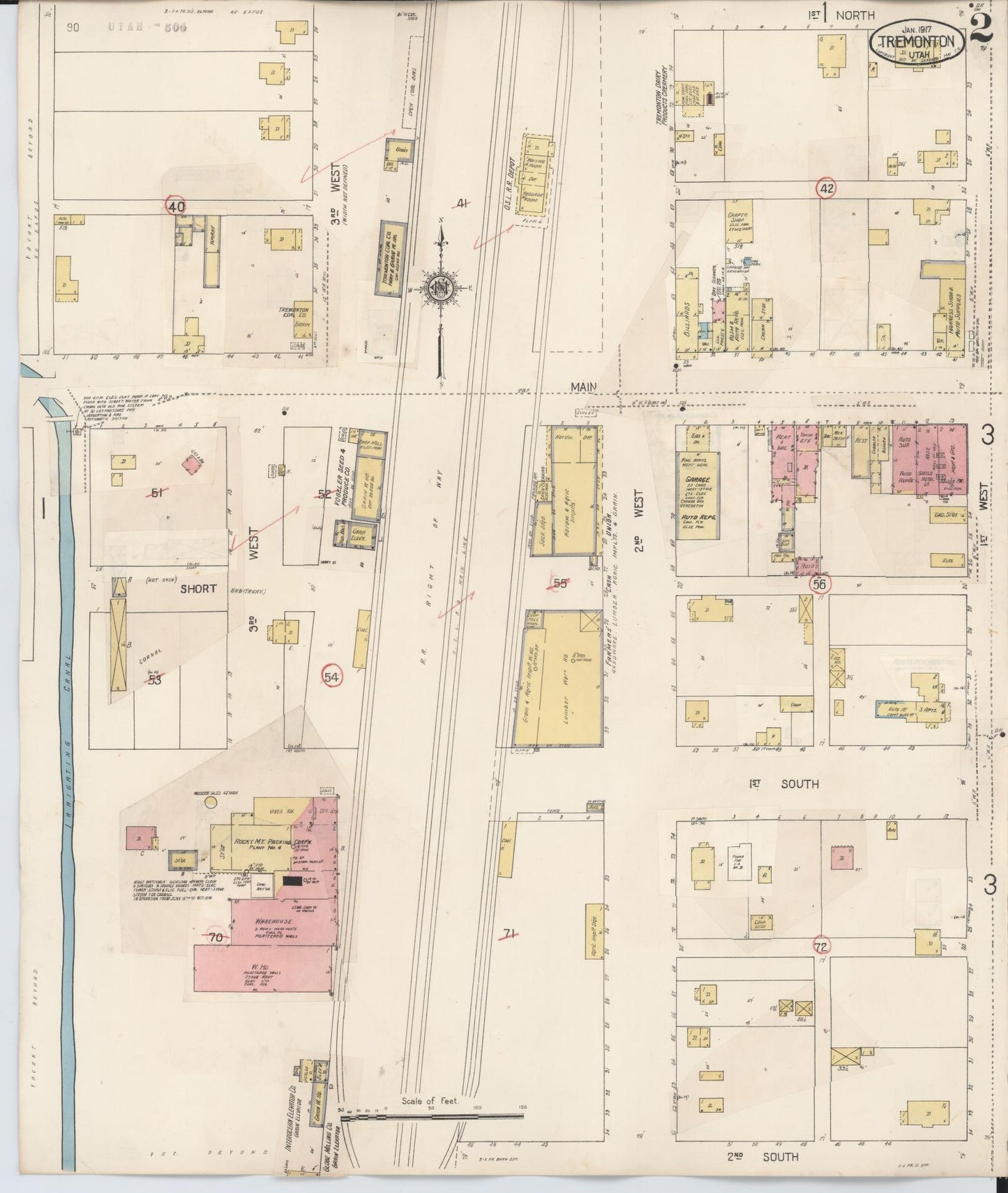 Sanborn Fire Insurance Map from Tremonton, Box Elder County, Utah (1929), Sheet #0002 - Complete Map Set gallery image, historic Sanborn map, vintage wall art, Utah Utah