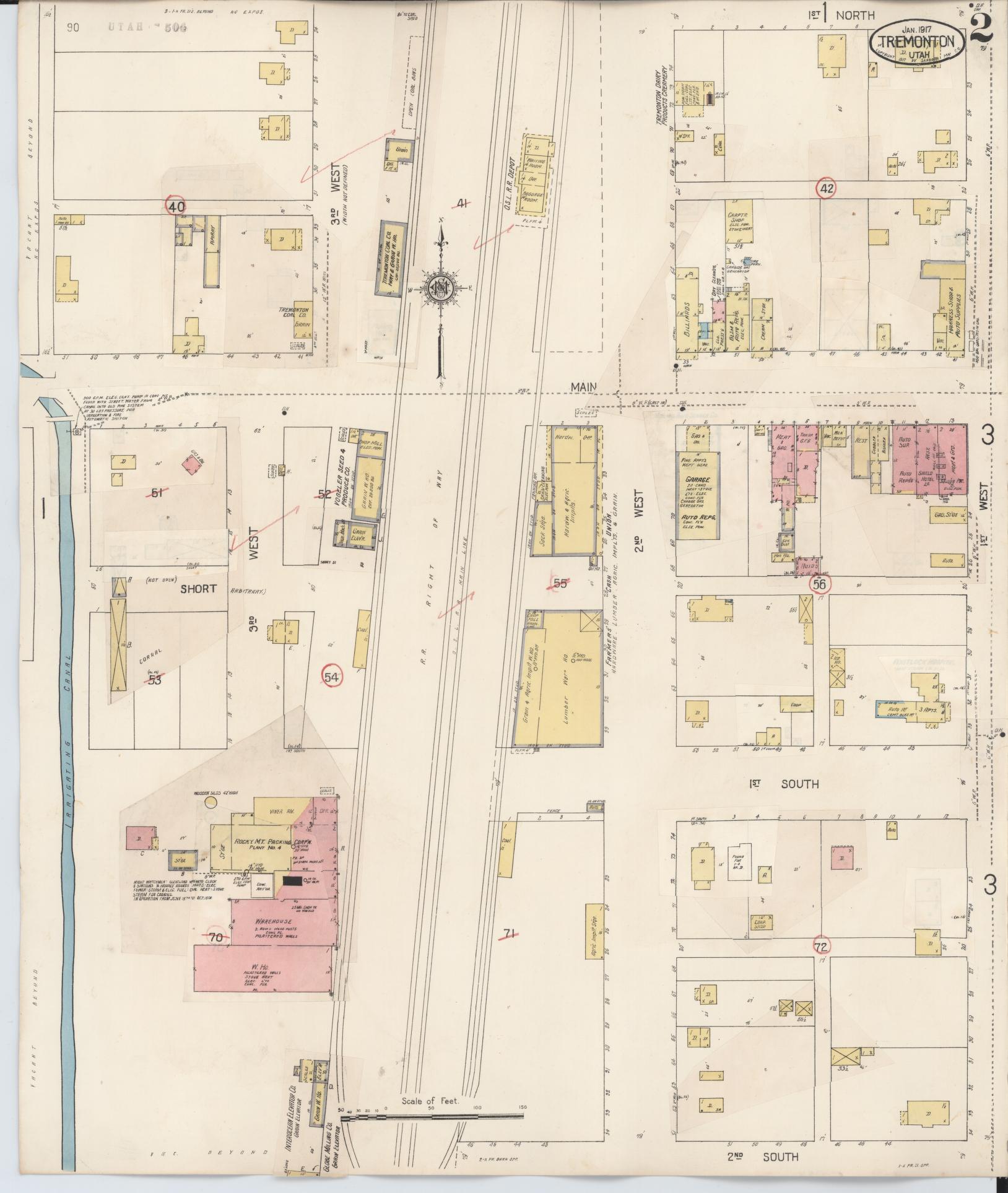 Sanborn Fire Insurance Map from Tremonton, Box Elder County, Utah (1929), Sheet #0002 - Complete Map Set gallery image, historic Sanborn map, vintage wall art, Utah Utah