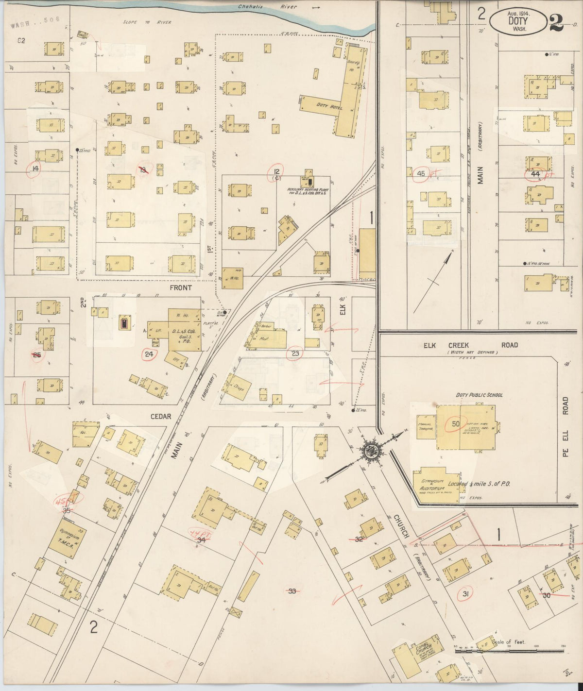 Sanborn Fire Insurance Map from Doty, Lewis County, Washington (1927), Sheet #0002 - Historic Sanborn Fire Insurance Map Print, vintage old map wall art, antique decor, genealogy gift, Washington Washington map