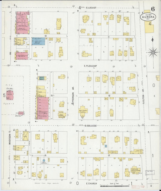 Sanborn Fire Insurance Map from Aurora, Lawrence County, Missouri (1902), Sheet #0006 - Historic Sanborn Fire Insurance Map Print, vintage old map wall art, antique decor, genealogy gift, Missouri Missouri map