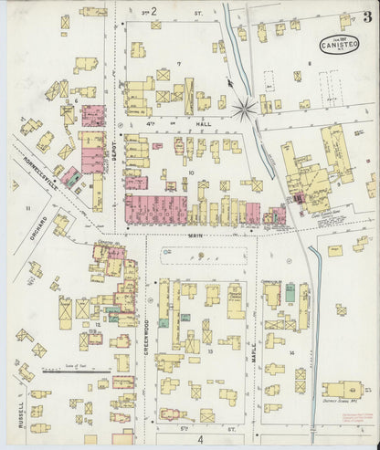 Sanborn Fire Insurance Map from Canisteo, Steuben County, New York (1897), Sheet #0003 - Complete Map Set gallery image, historic Sanborn map, vintage wall art, New York New York