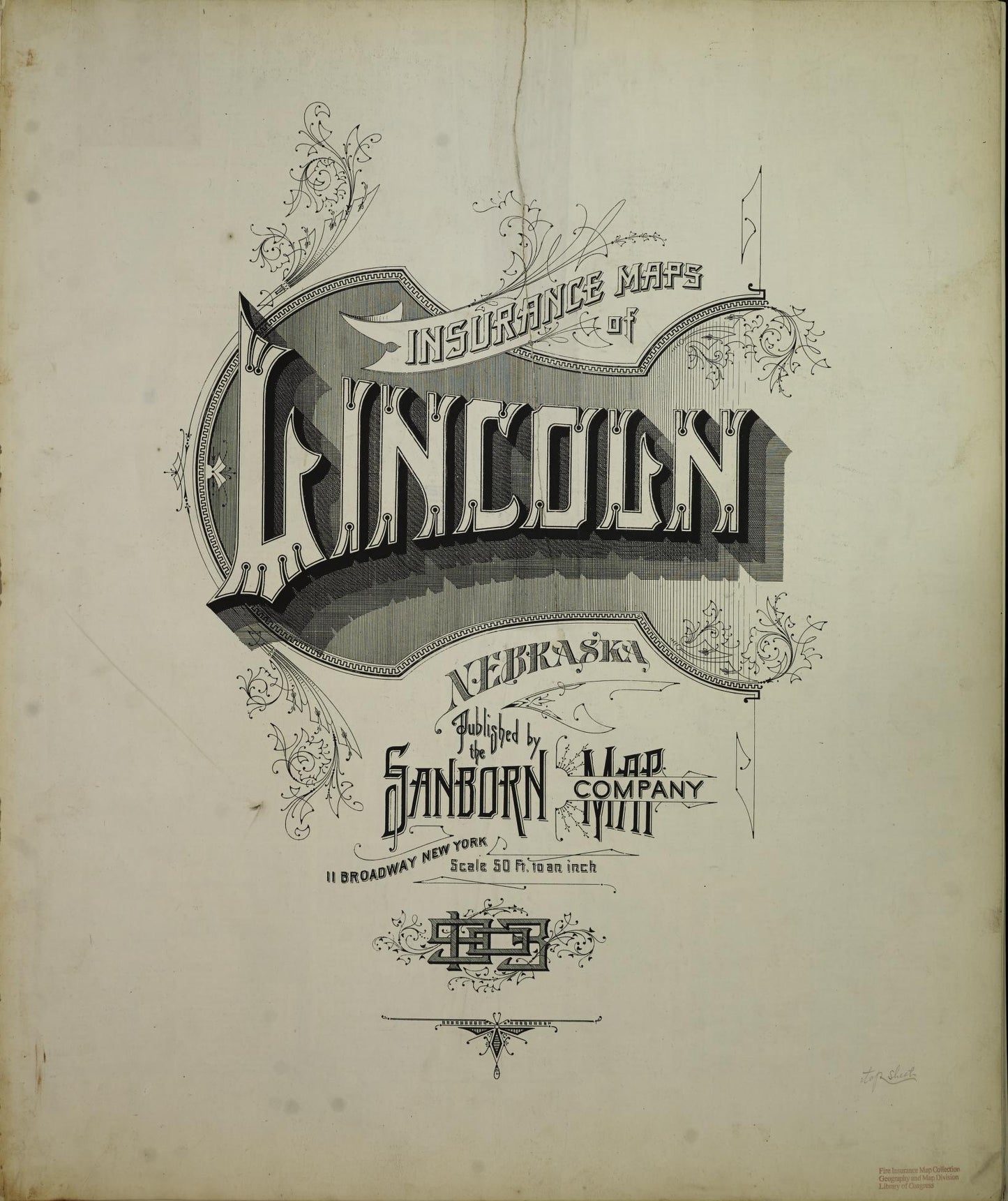 Sanborn Fire Insurance Map from Lincoln, Lancaster County, Nebraska (1903), Sheet #0001 - Historic Sanborn Fire Insurance Map Print, vintage old map wall art, antique decor, genealogy gift, Nebraska Nebraska map