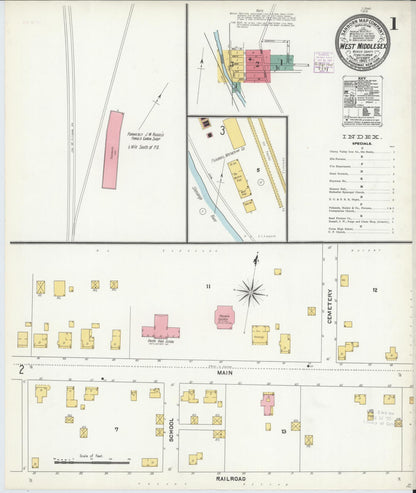 Sanborn Fire Insurance Map from West Middlesex, Mercer County, Pennsylvania (1905), Sheet #0001 - Historic Sanborn Fire Insurance Map Print, vintage old map wall art, antique decor, genealogy gift, Pennsylvania Pennsylvania map